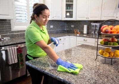 Tables are sanitized and wiped clean | Helping Hands Cleaning Services