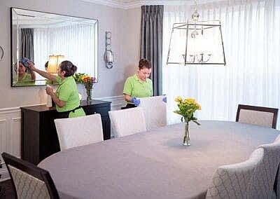 Cleaning the dining room | Helping Hands Cleaning Services